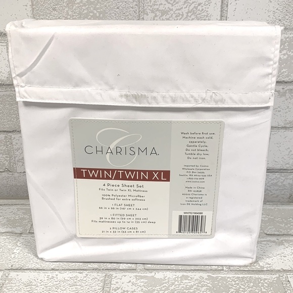 Charisma Bedding Charisma Twintwin Xl 4piece Sheet Set White Poshmark